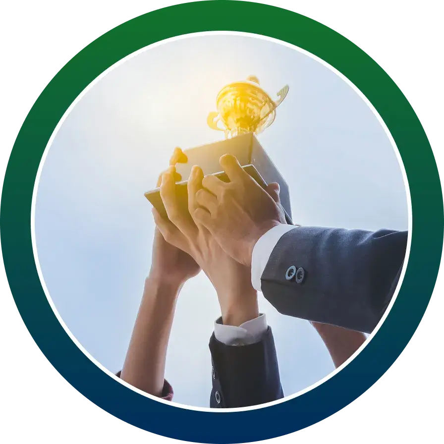 Hands Lifting up a Trophy